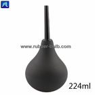 Douche anale propre noire du kit 7.6oz d'ampoule de lavement de silicone pour des femmes des hommes avec le bec Hose+4 remplaçable de 19.7in (noir)