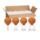 Les 4 PCs oranges Anticellulite placent l'ensemble mettant en forme de tasse Massageador de vide le massage que facial met en forme de tasse les tasses chinoises d'aspiration détendent