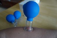 acuponcture méridienne mettante en forme de tasse d'aspiration de tête de PVC de tasses du vide 4Pcs/Set bleu de corps de famille de verre de massage