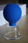 La thérapie mettante en forme de tasse en verre mettante en forme de tasse de vide bleu de 15/25/35/55mm réglée pour le visage mettant en forme de tasse le ménage facial a placé le type d'aspiration pour le visage