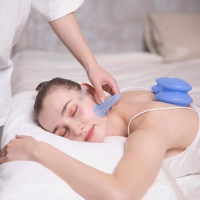 Ensemble mettant en forme de tasse facial de silicone de massage de thérapie pour le soulagement de douleurs articulaires