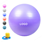 Anti PVC 55cm d'éclat boule de yoga d'exercice de 21,7 pouces avec la pompe à main ou la pompe de pied