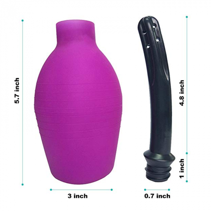 Ampoule rectale de lavement pour les hommes - douche anale pour les femmes, le décapant vaginal ou anal réutilisable de Clyster avec le bec mou et lisse