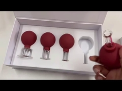 Ventouses en verre à ampoule en caoutchouc, ensemble de ventouses en verre, ensemble de ventouses sous vide en caoutchouc, 4 pièces